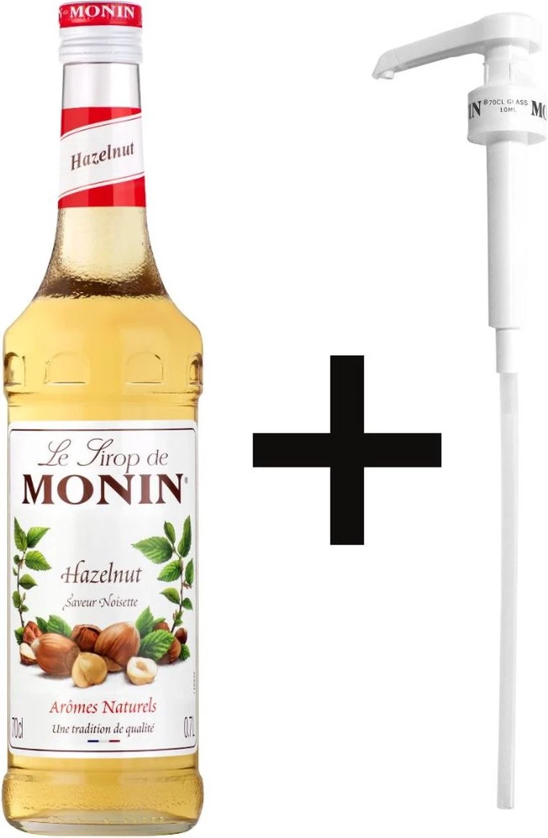 Monin Koffiesiroop Hazelnoot Siroop 70cl Met Doseer Pompje!