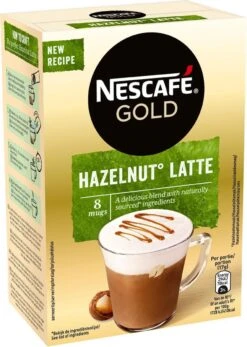 Nescafé Gold Hazelnoot Latte Oploskoffie - 6 Doosjes à 8 Zakjes -Koffie Discountwinkel 855x1200