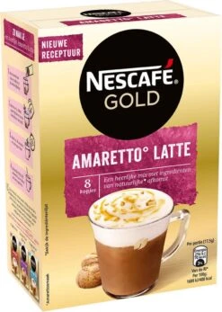 Nescafé Gold Amaretto Latte Oploskoffie - 6 Doosjes à 8 Zakjes -Koffie Discountwinkel 855x1200 4