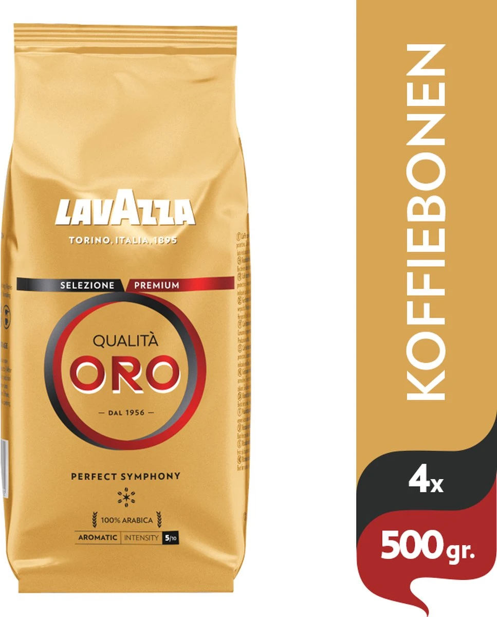 Lavazza Qualita Oro Koffiebonen - 500 Gram X4 2 Lavazza Qualita Oro Koffiebonen - 500 Gram X4 - Afbeelding 2